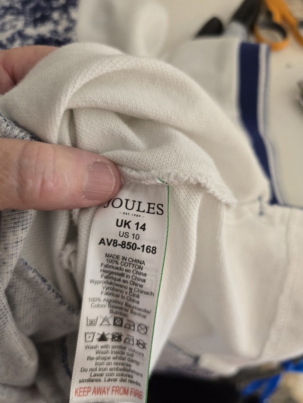 Joules Badminton Horse Trails Navy White Toile SSleeve Equestrian Polo Ladies 10 - Picture 13 of 13